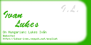 ivan lukes business card